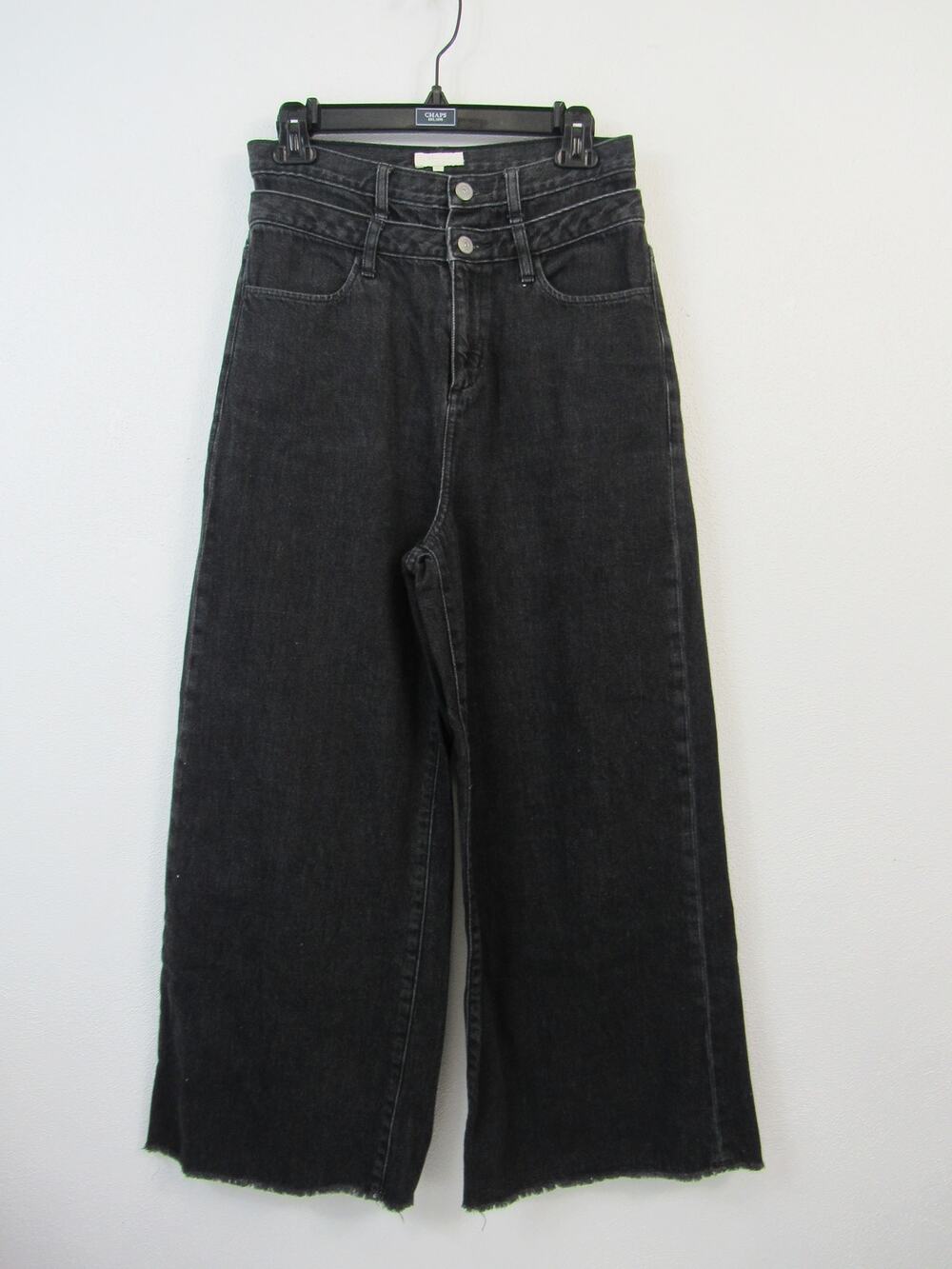 Earth Music & Ecology Medium Double Waisted Layered Black Wide Leg Jeans Pants